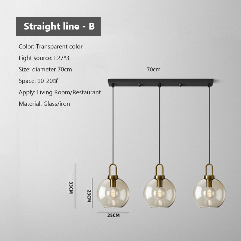 Judge - Nordic Glass Pendant Light Modern loft hanging lustre