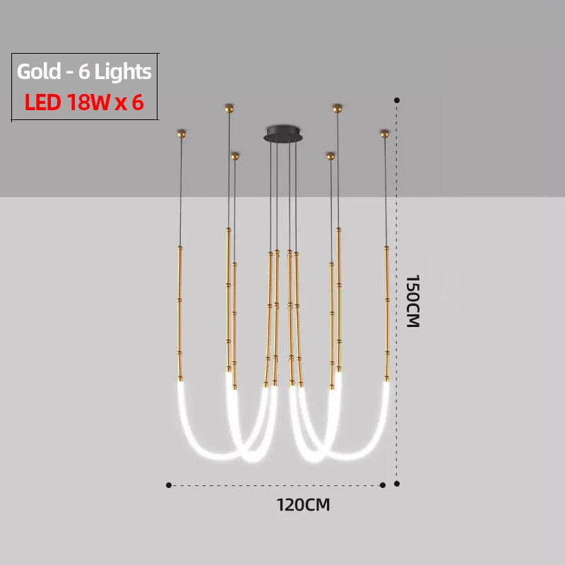 LON Reminee - Designer Art Creativity Tube Chandelier Lighting