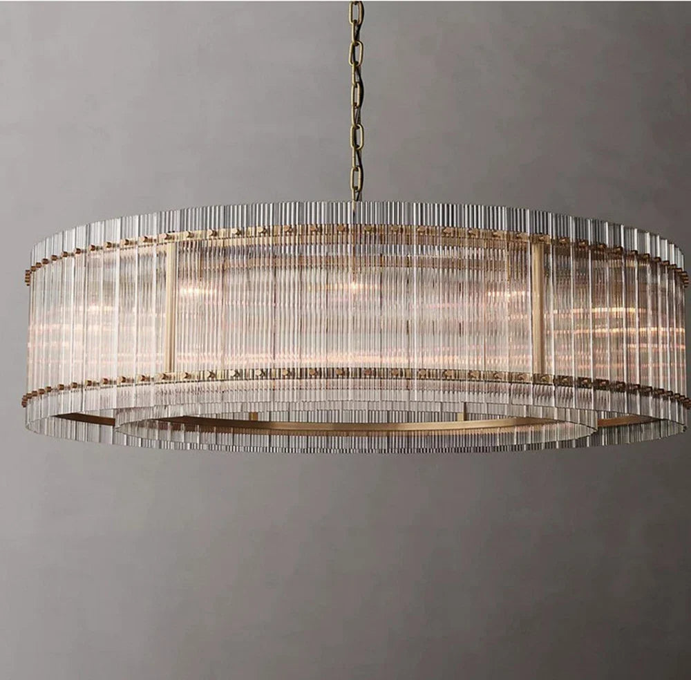 Akolia Rectangular Vintage American LED Dimmable Chandelier Lighting Lustre Suspension