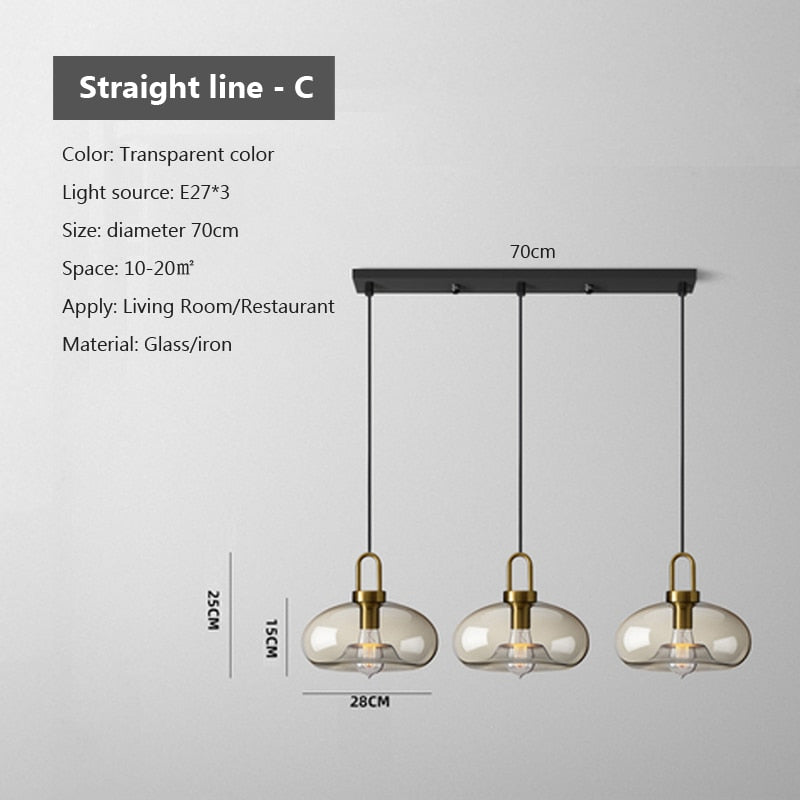 Judge - Nordic Glass Pendant Light Modern loft hanging lustre