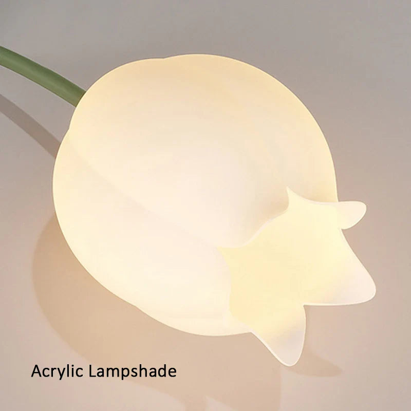 French Cream Wind Chime Orchid Retro Rural Ceiling Light