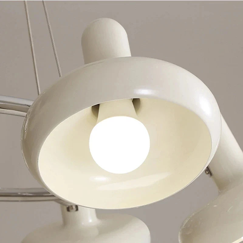 Bauhaus Design Bedroom Chandelier Light LED E27 White Metal Hanging Pendant Lamps