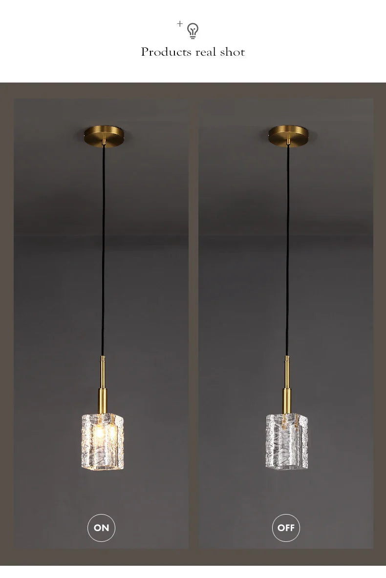 Modern Copper + Crystal Hanging Lamp Gold Creative Mini Pendant Lamp