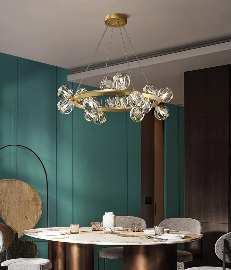 Joranai Ring luxury K9 crystal home Decoration Pendant lights