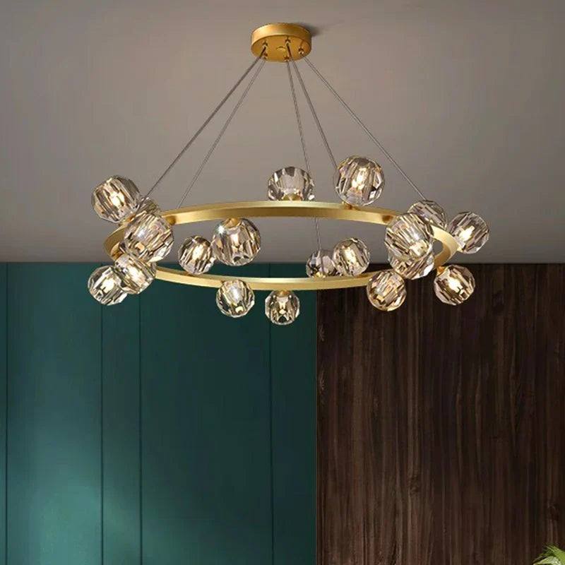 Joranai Ring luxury K9 crystal home Decoration Pendant lights