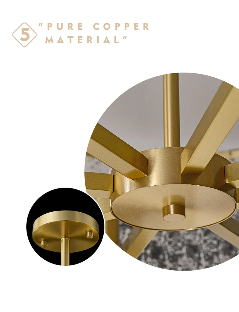 Akolia Rectangular LED Noble Artistic Copper Glass Chandelier Lighting Lustre Suspension