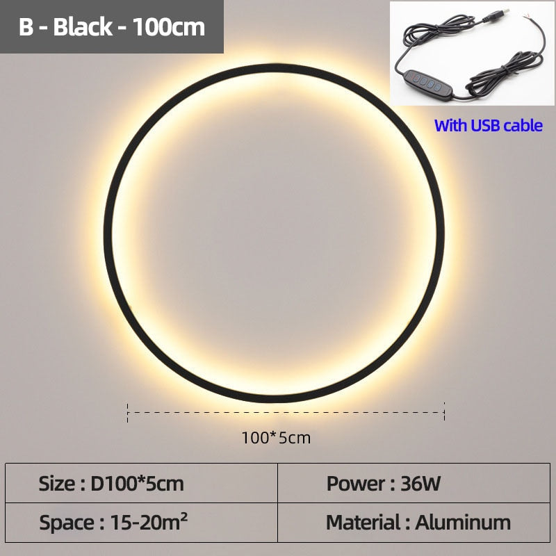 LON Rounded - Circle Background Decoration USB Wall Lamps