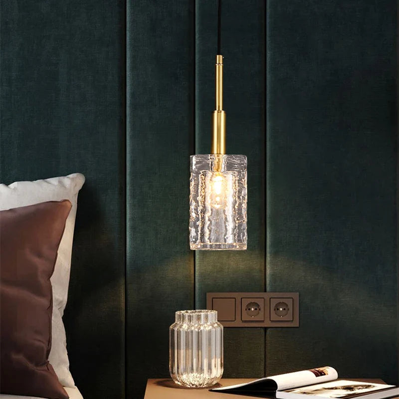 Modern Copper + Crystal Hanging Lamp Gold Creative Mini Pendant Lamp
