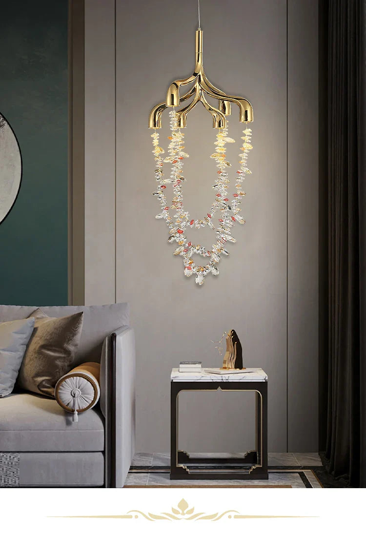French Crystal Pendant Lamp Copper Lamp Dining Room