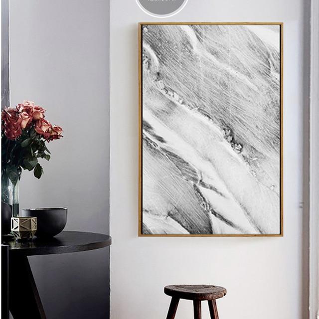 Abstract Gray Marble Vein Canvas Painting Poster Print Picture Wallpaper Living Room Home Wall Art Decoration Can Be Customized