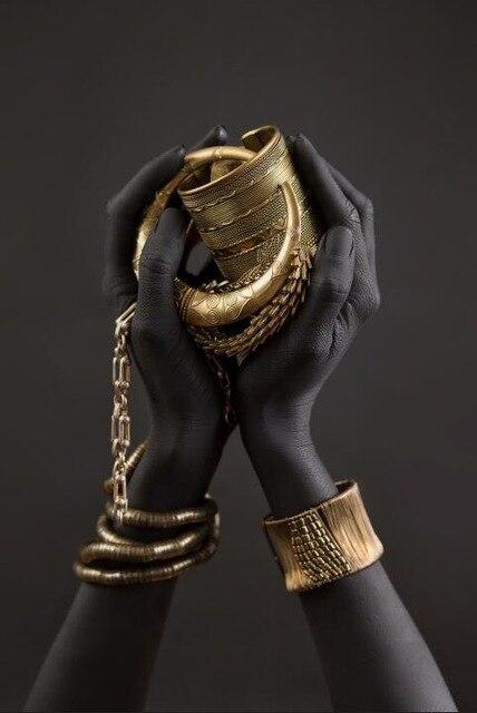 African Art Poster with Gold Jewelry and Cup - Avenila Wall Art