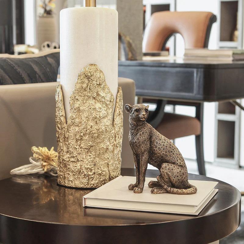 HomeQuill™ African Leopard Tabletop Figurine - Nordic Side -