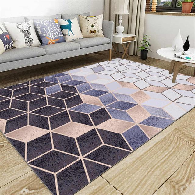 Anti-Slip Living Room Rug, 3D Cubic Style - Avenila Select