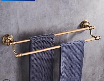 Antique Bronze Carved Bathroom Accessories Set Aluminum Bath Hardware Sets Towel Rack, Paper holder Toilet Brush Holder