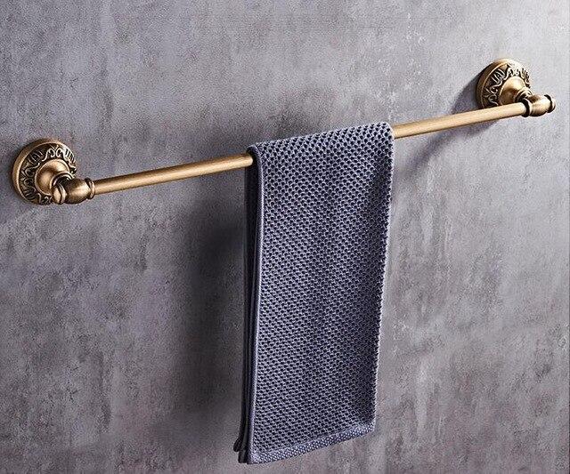 Antique Bronze Carved Bathroom Accessories Set Aluminum Bath Hardware Sets Towel Rack, Paper holder Toilet Brush Holder