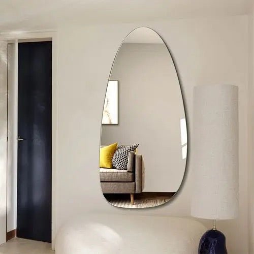 Asymmetrical backlit LED mirror