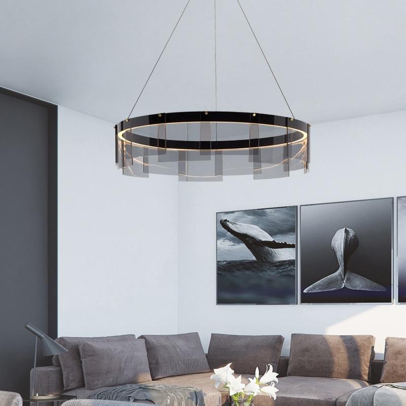 Avenila Black & Grey Metal Glass Luxury Chandelier
