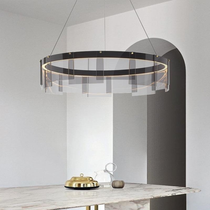 Avenila Black & Grey Metal Glass Luxury Chandelier
