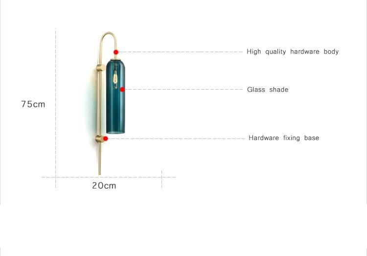Avenila Creative Blue and White Glass Tube Wall Sconce Light
