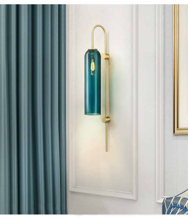 Avenila Creative Blue and White Glass Tube Wall Sconce Light