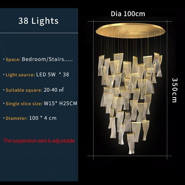 Avenila Luxury Acrylic Stainless Steel LED Hanging Pendant Chandelier