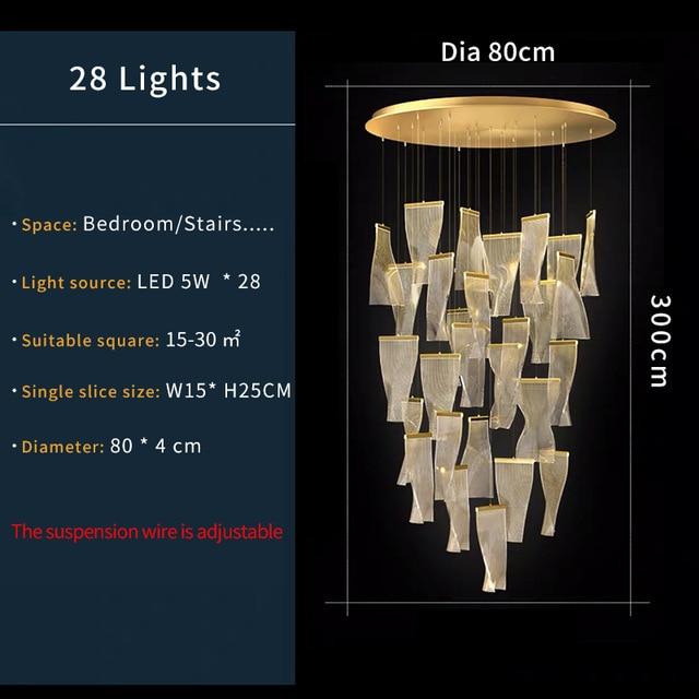 Avenila Luxury Acrylic Stainless Steel LED Hanging Pendant Chandelier