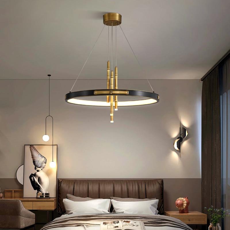 Avenila Round Circular Bamboo Luxury Adjustable Chandelier