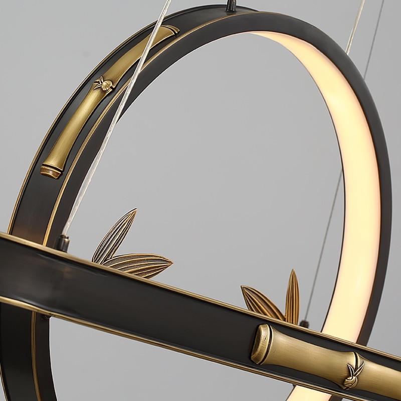 Avenila Round Circular Bamboo Luxury Adjustable Chandelier