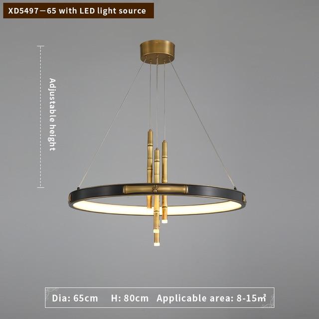 Avenila Round Circular Bamboo Luxury Adjustable Chandelier