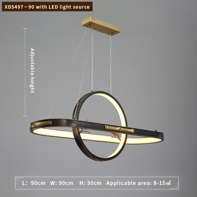 Avenila Round Circular Bamboo Luxury Adjustable Chandelier