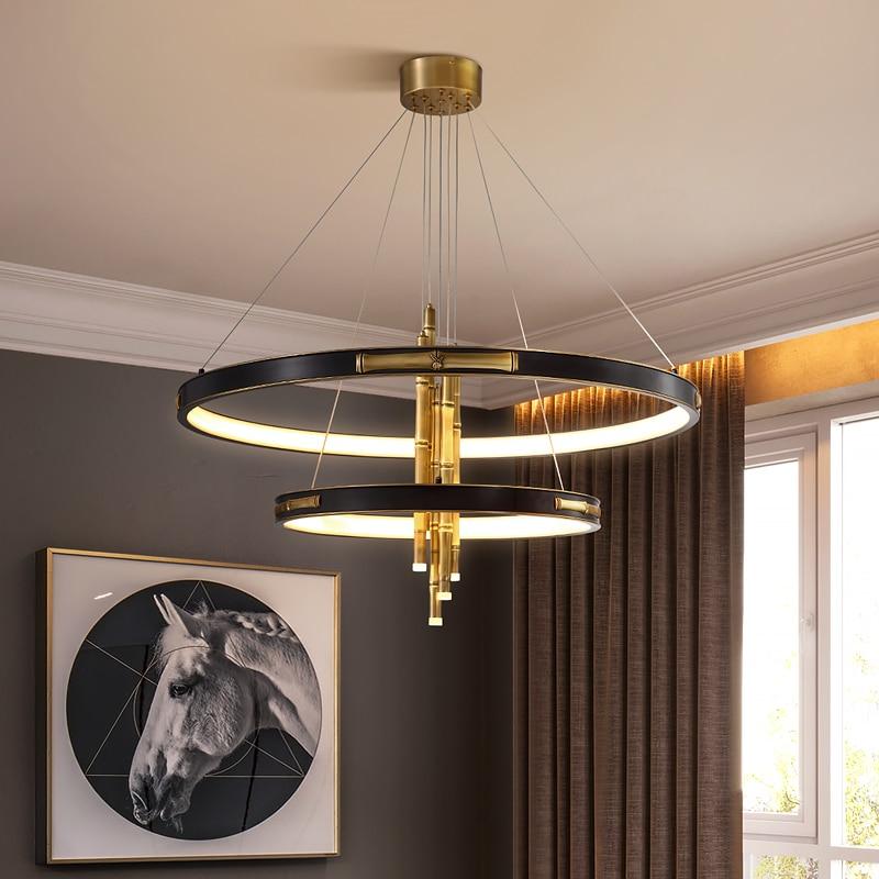 Avenila Round Circular Bamboo Luxury Adjustable Chandelier