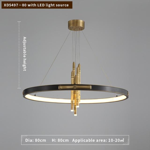 Avenila Round Circular Bamboo Luxury Adjustable Chandelier