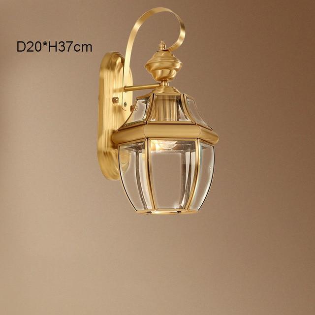 Avenila Waterproof IP65 Copper Garden Balcony Porch Foyer Outdoor Wall Light
