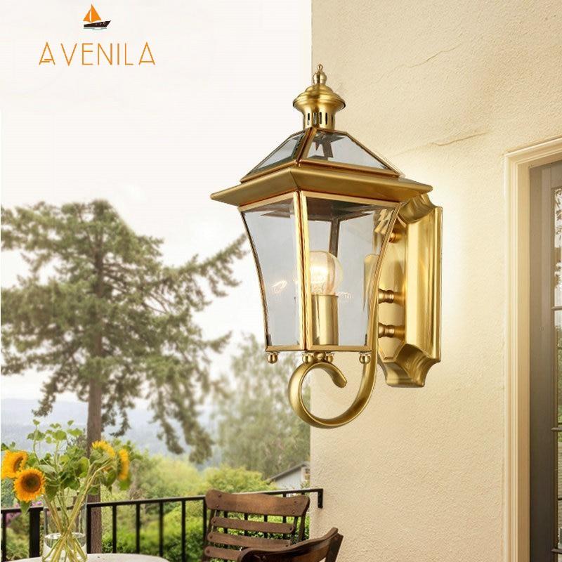 Avenila Waterproof IP65 Copper Garden Balcony Porch Foyer Outdoor Wall Light