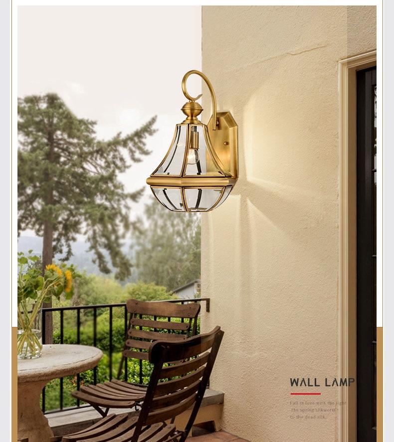 Avenila Waterproof IP65 Copper Garden Balcony Porch Foyer Outdoor Wall Light