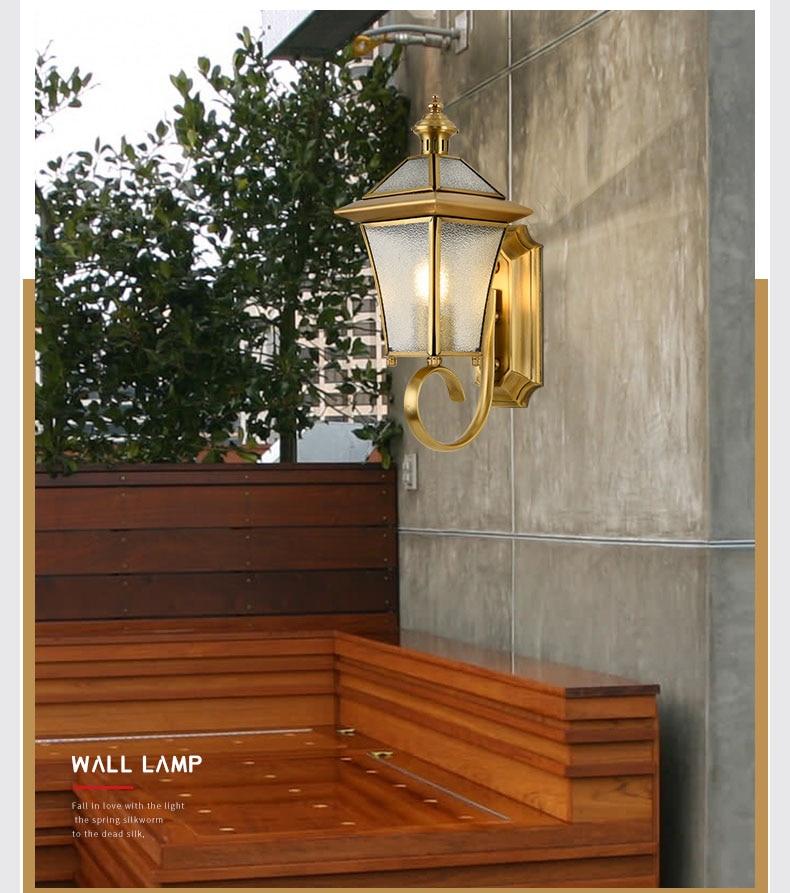 Avenila Waterproof IP65 Copper Garden Balcony Porch Foyer Outdoor Wall Light