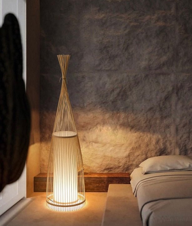 Bamboo Tapered Floor Lamp