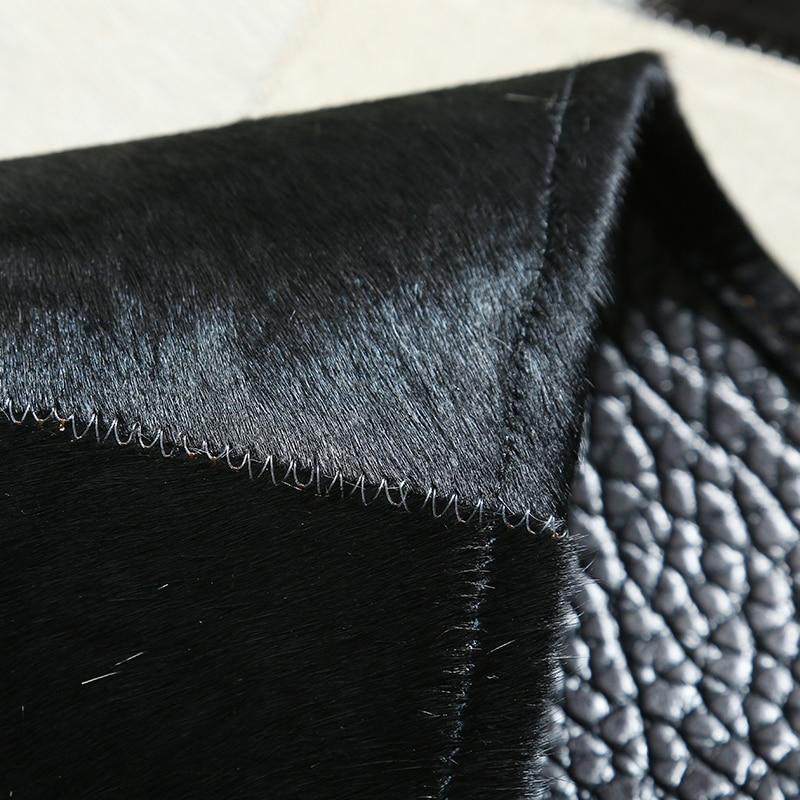 Black & White Luxury Cowhide Fur Rug