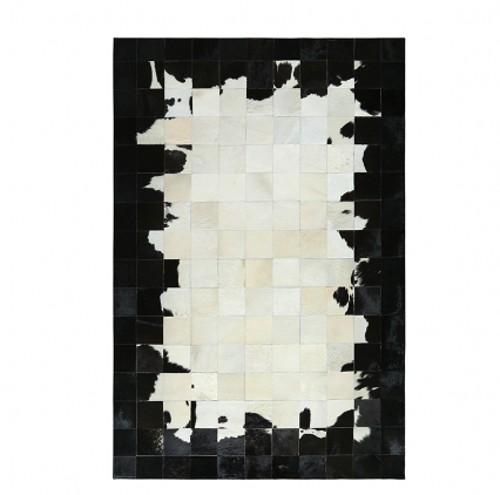 Black & White Luxury Cowhide Fur Rug