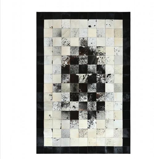 Black & White Luxury Cowhide Fur Rug