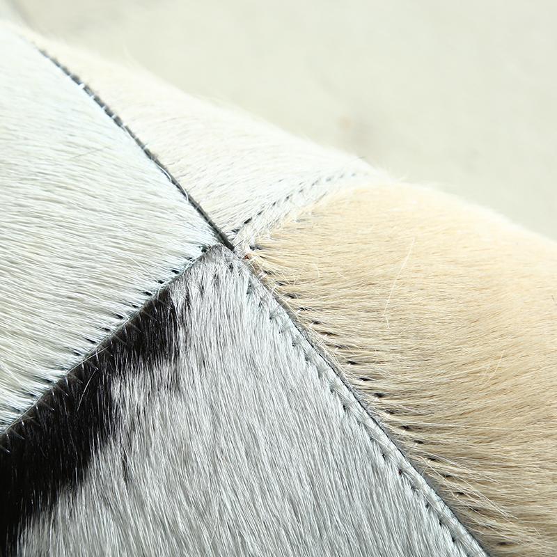 Black & White Luxury Cowhide Fur Rug
