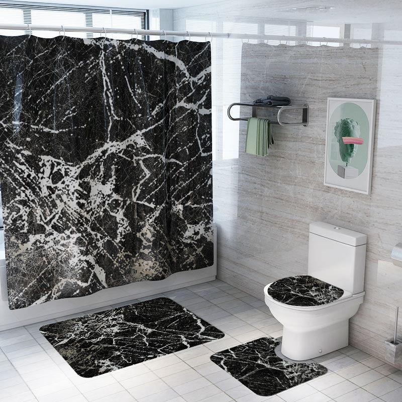 Stylish Patterned Bathroom Set (4 Pieces Included) - Nordic Side - 4, bathroom, included, patterned, pieces, set, stylish