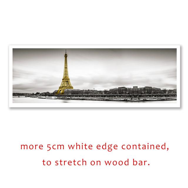 Calm Lake Surface Yellow Long Bridge Scene Black White Canvas Paintings Poster Prints Wall Art Pictures Living Room Home Decor