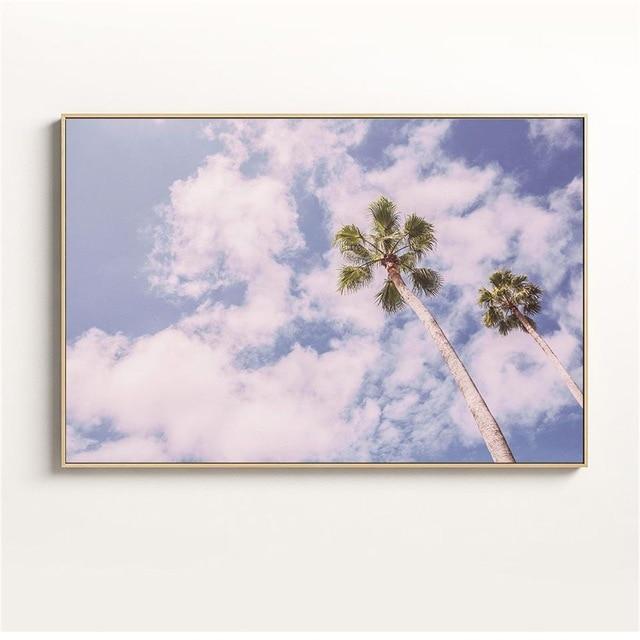Canvas Painting Seascape Poster Beach Sea Tree Sand Ocean Pineapple Poster Nordic Style Print Wall Picture For Living Room