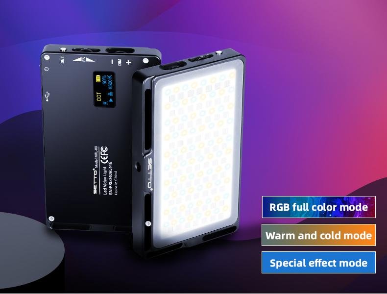 Colorful RGB LED Video Light Dimmable Full Color