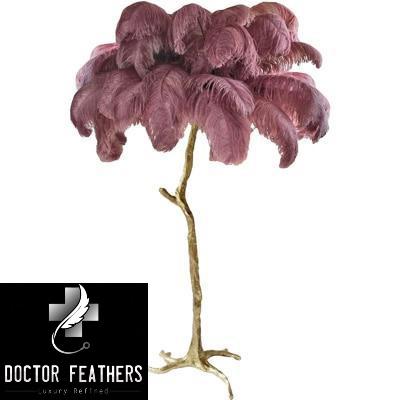 Dr. Feathers Designer Modern Luxury Feather Floor Lamp