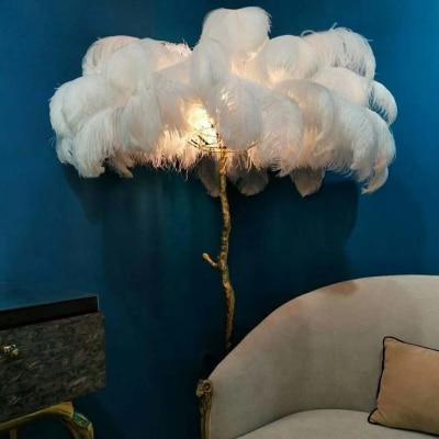 Dr. Feathers Designer Modern Luxury Feather Floor Lamp