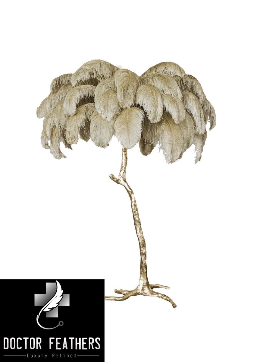 Dr. Feathers Designer Modern Luxury Feather Floor Lamp