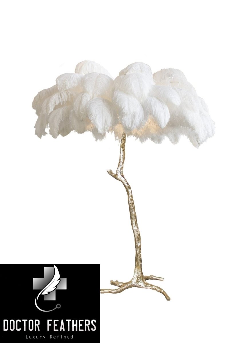Dr. Feathers Designer Modern Luxury Feather Floor Lamp