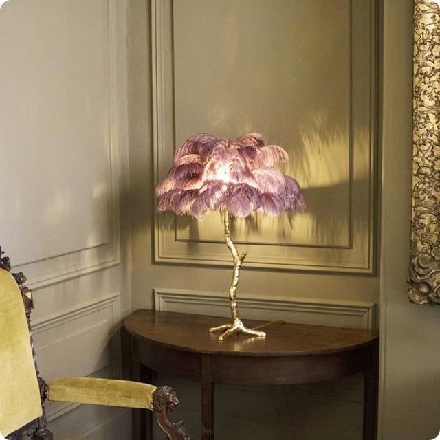 Dr. Feathers Designer Modern Luxury Feather Floor Lamp
